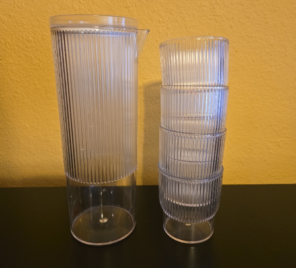 Transparent Ribbed Drinkware Set - Picture 3 of 3